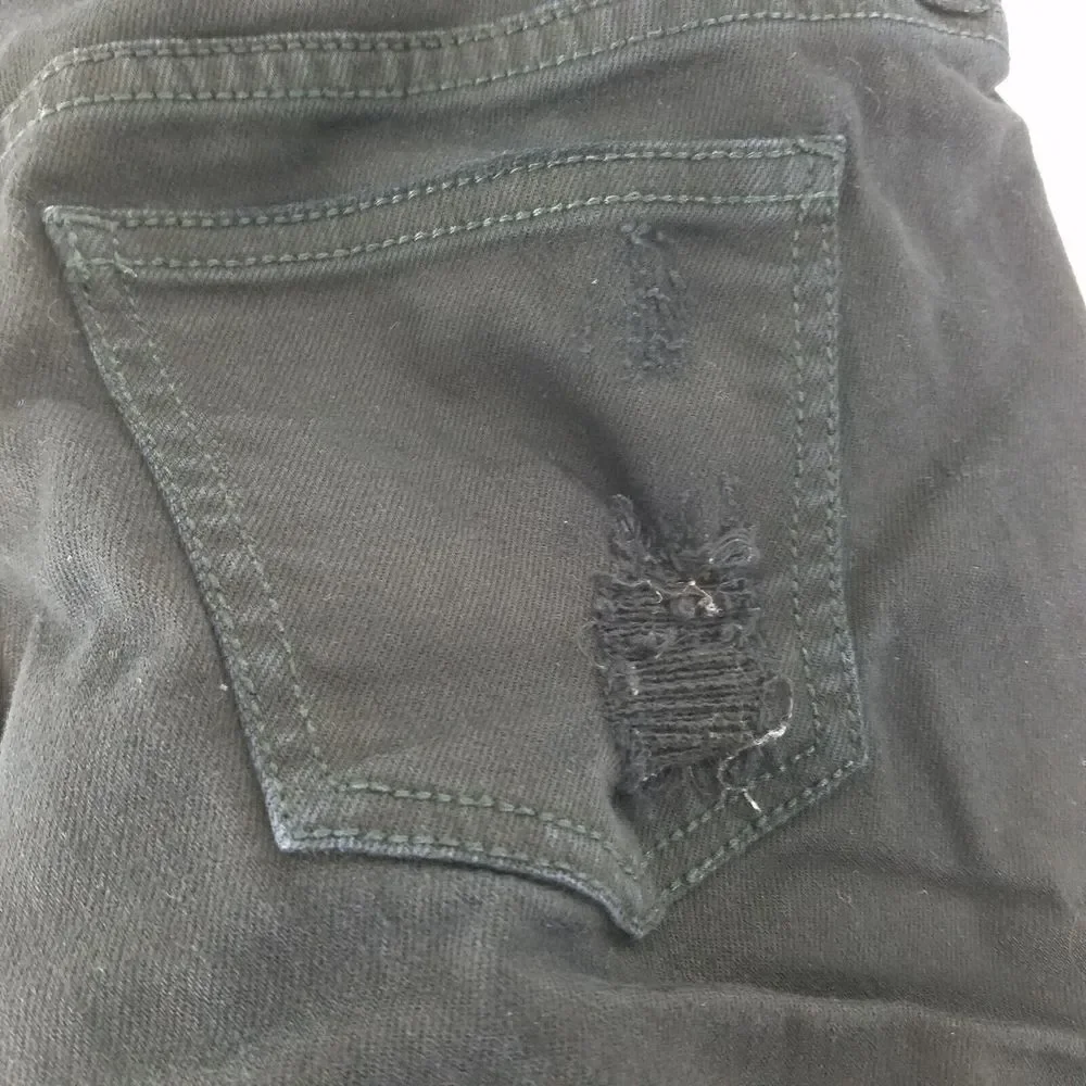 Sneak Peek‎ Denim Shorts Juniors 9 Black Low Rise Distressed Frayed Cut Off